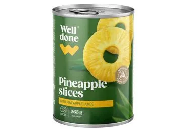 Ananasu šķēlītes sulā WELL DONE 565g