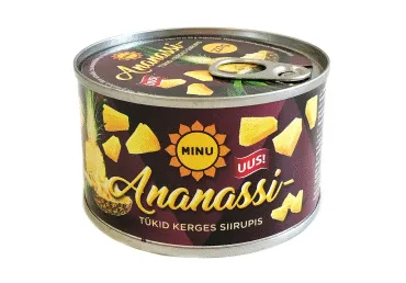 Ananassitükid kerges siirupis MINU 227g