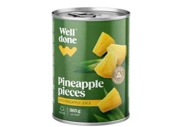 Ananasu gabaliņi sulā WELL DONE 565g