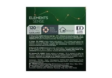 Virtene iekštelpām 120LED rozā zelta ELEMENTS