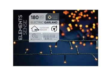 Elektriskā virtene 180LED rozā zelta ELEMENTS