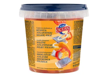 Siļķu fileja sālīta ar dārzeņiem mērcē WIDE OCEAN 600g