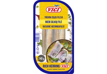 Siļķu fileja VIČI eļļā 240g