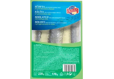 Siļķu fileja sālīta eļļā ar garšvielām WIDE OCEAN 220g
