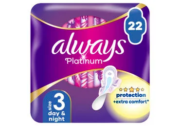 Higiēniskās paketes ALWAYS Platinum Day&Night, S3, 22 gab.