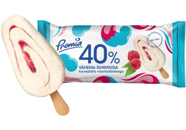 Jäätis PREMIA Vaarika 40% väh.suhk.,50g