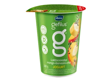 Jogurt mango-banaani-chia  laktoosivaba, VALIO GEFILUS, 380 g