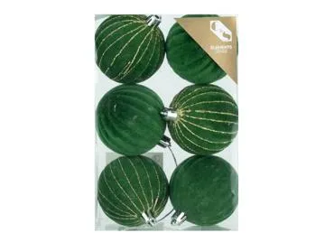 Plastmasas Ziemassvētku eglītes rotājumi 6gab.2kr.6cm