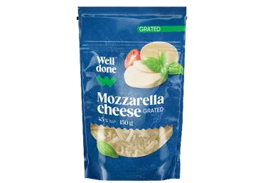 Rīvēts siers Mozzarella WELL DONE45%150g
