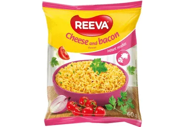 Juustu-ja peekoni kiirnuudlid REEVA 60g