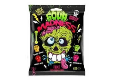 Karameles SOUR MADNESS galvaskausa formā 60g