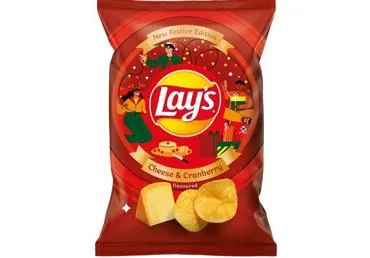Čipsi Lays ar siera, dzērveņu garšu 130g