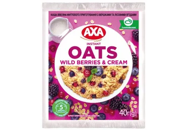 Ātri pagatavojamā auzu pārslu biezputra AXA meža ogas 40g
