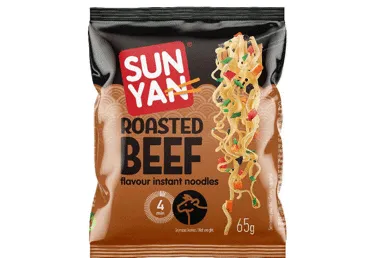 Ātri pagatavojamas nūdeles SUN YAN, liellopu garša, 65g