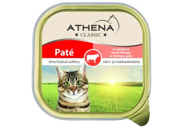 Konservēta kaķu barība ATHENA ar liellopa gaļu 100g