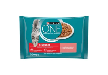 Kiisueine lõhega ONE STERILCAT 4x85g