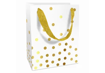 Ziemassvētku dāvanu maisiņš balts 12x15x6cm