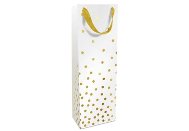 Ziemassvētku dāvanu maisiņš pudelei balts 12x36x8cm