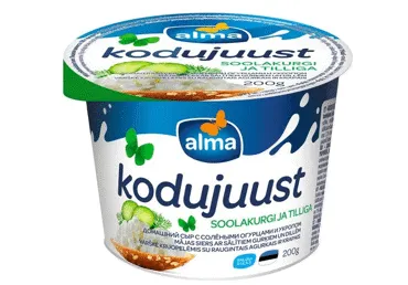 Kodujuust soolakurgi ja tilli, ALMA, 200 g
