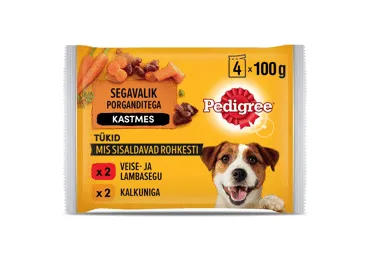 Koeraeine PEDIGREE loom/porgand 4x100g