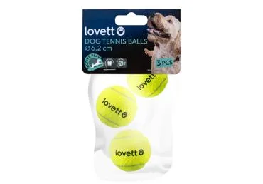 Koerte tennisepall LOVETT 6.2cm 3tk