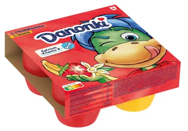 Biezpiena deserts DANONKI zemeņu-vaniļas-banānu 4x90g 