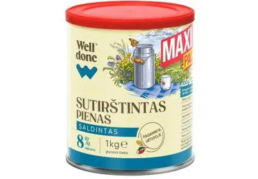 Saldināts kondensētais piens WELL DONE 1kg