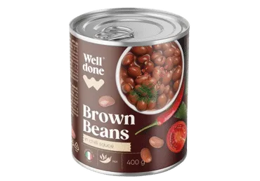 Konservētas ceptas pupiņas čili mērcē WELL DONE 400g