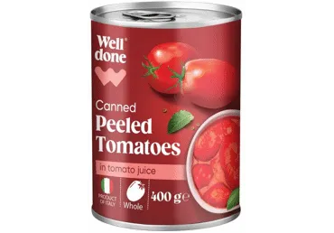 Kons.kooritud tomatid  WELL DONE 400g
