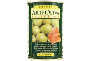 Zaļās olīvas ar lasi ARTEOLIVA 300g