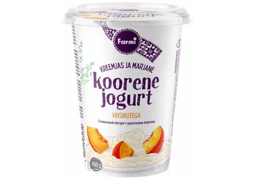 Koorene jogurt FARMI virsikutega, 400g