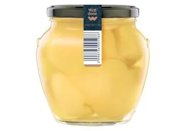 Konservētas mizotas bumbieru pusītes sīrupā WELL DONE PREMIUM 570g