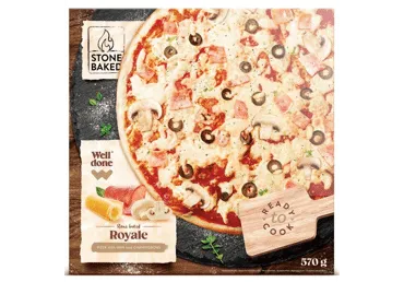 Saldēta pica ar šķiņķi un sēnēm WELL DONE 570g