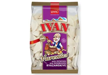 Vareņiki ar kartupeļiem un sēnēm IVAN Rjazanskie 500g