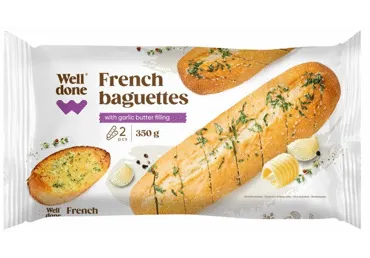Saldētas Franču bagetes ar ķiploku sviestu WELL DONE 2x175g