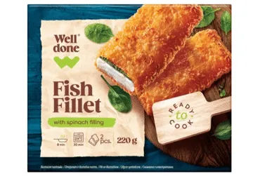 Zivju filejas ar spinātiem WELL DONE 220g