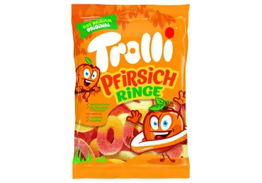 Kummikommid Pfirsichringe Trolli 200g