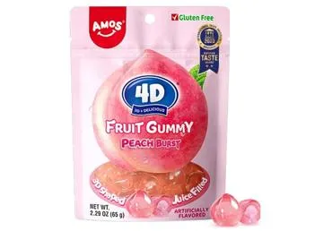 Kummikommid virsik 4D AMOS 65g