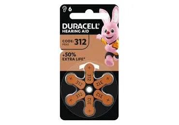 Kuuldeaparaad.patar.DURACELL 312PR41 6tk