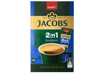 Šķīstošās kafijas dzēriens 2in1 JACOBS 20x12,4g