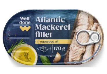 Makreles fileja eļļā WELL DONE 170g