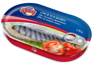 Makreles fileja tomātu mērcē WIDE OCEAN 170g