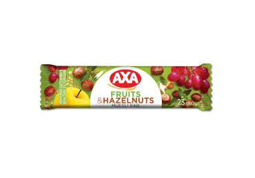 Musli batoniņš ar augļiem un lazdu riekstiem AXA 23g