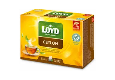 Maitsestatud must tee LOYD Ceylon 50 x 2g, kahekambriline teekott