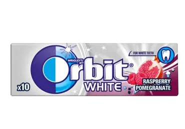 Košļājamā gumija ORBIT White aveņu un granātābolu 14g