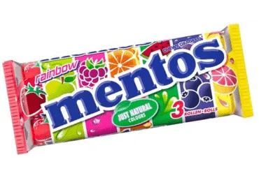 Košļājamās konfektes MENTOS Rainbow 112.5g