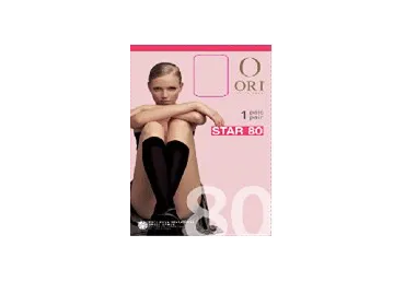 Sieviešu pusgarās zeķes ORI Star 80den nero 2p