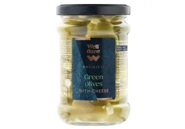 Oliivid juustutäid.WELL DONE Prem.250g