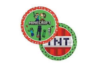 Papptaldrikud Minecraft 23cm, 8tk