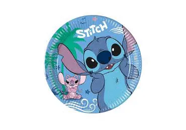 Papptaldrikud Stitch/Angel 20cm, 8tk